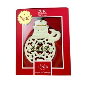 Lenox 2016 A Year to Remember Snowman Ornament, NWT